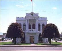 Main elevation of the Chilliwack City Hall, 1980.; Parks Canada Agency/ Agence Parcs Canada, 1980.