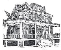 A sketch of the Frederick Allworth House, showing original brick construction.; City of Windsor, Planning Department, nd