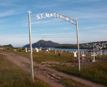 View of entrance of St. Matthew's Anglican Cemetery, St. Lawrence, NL, 2006; Dale Jarvis/HFNL 2006
