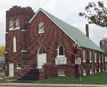This modest eclectic Gothic Revival style church is the oldest Church of God in Christ in Ontario.; City of Windsor, Nancy Morand, 2004