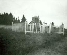 General view of the memorial monument situated inside the Jean-Pierre Roma at Three Rivers National Historic Site of Canada.; Agence Parcs Canada/ Parks Canada Agency