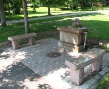 Overview of fountain and benches; Town of Sussex