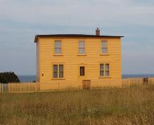 View from southwest elevation, front facade, Aubrey and Elizabeth Crowley House, Ochre Pit Cove, Conception Bay.; HFNL 2004