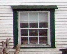 First storey, main elevation window detail, Bower House, Upper Port La Tour, NS, 2008.; Department of Tourism, Culture and Heritage, Province of Nova Scotia 2008