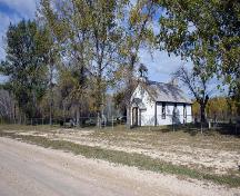 Contextual view, from the southeast, of All Saints Victoria Anglican Church, Stonewall area, 2006; Historic Resources Branch, Manitoba Culture, Heritage and Tourism, 2006