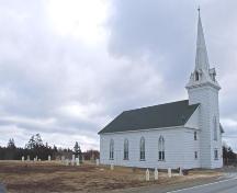 Side elevation and cemetery, Centreville Church, Centreville, NS, 2008.; Department of Tourism, Culture and Heritage, Province of Nova Scotia 2008