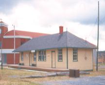 C.N. Railway Station, Carbonear. View of right side and front facade of building.; Heritage Foundation of Newfoundland and Labrador, 2004