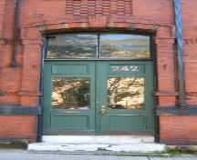 This image provides a view of the northern Germain Street segmented arched entrance, 2005.; City of Saint John