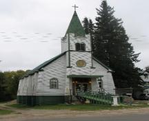 View of exterior of Assumption of the Blessed Virgin Mary Church, 2007.; Government of Saskatchewan, Thome, 2007.