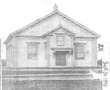 An 1891 image of the Central Chebogue United Baptist Church, Chebogue, NS, 2008.; Courtesy of Yarmouth County Museum and Archives