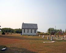 Contextual view, from the north, of All Saints Anglican Church, Erinview area, 2006; Historic Resources Branch, Manitoba Culture, Heritage and Tourism, 2006