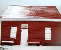 This is the front, road side entrance to Dominion Schoolhouse. 2008; Dept. of Tourism, Culture and Heritage, Province of Nova Scotia, 2008