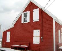 This is the side elevation of Dominion Schoolhouse. 2008; Dept. of Tourism, Culture and Heritage, Province of Nova Scotia, 2008