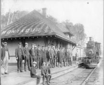 Arrival of first locomotive, July 1, 1906; Garden of the Gulf Museum, Donna Collings Collection