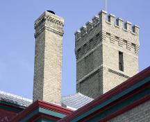 Detail view of St. Boniface Fire Hall No. 1, Winnipeg, 2007; Historic Resources Branch, Manitoba Culture, Heritage and Tourism, 2007