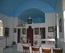 Intérieur de l'église ukrainienne grecque orthodoxe Assumption of St. Mary, région de Rossburn, 2006; Historic Resources Branch, Manitoba Culture, Heritage and Tourism, 2006