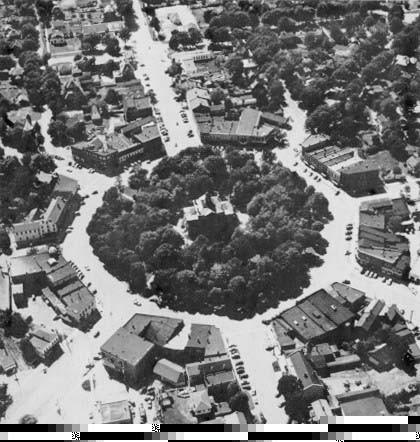 The Square, aerial view, 1950