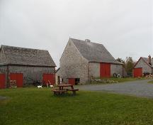 Market Barn (left), Settle Barn (middle) and Blacksmith Shop (right), Cole Harbour Farm, Cole Harbour, 2005.; Heritage Division, NS Dept. of Tourism, Culture and Heritage, 2005.