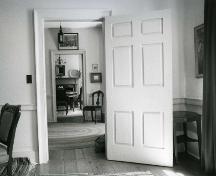 View from the living room through the hall to the dining room – 1980; OHT, 1980