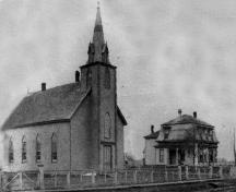 Showing original Methodist church, c. 1878; Alberton Museum Collection