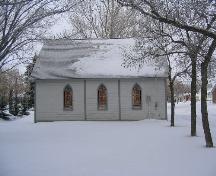 Side exterior view of the Masonic Hall.; Government of Saskatchewan, Jay Kasperski, 2003.