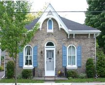 Featured is the front gable with pointed arch window, 2006.; City of Brantford, Department of Planning, 2006.