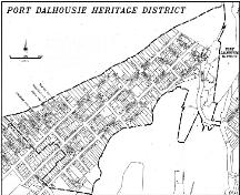 Map showing boundaries of Port Dalhousie Heritage Conservation District; City of St. Catherines