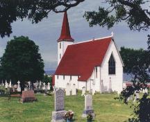 Exterior view of St. John the Evangelist Church and associated graveyard; HFNL/Pat Sword 2005
