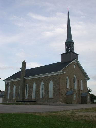 Side angle view of the church