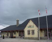 This image shows the former entrance of the station.; Town of St. Stephen