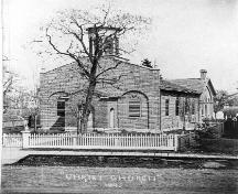 Christ Church showing picket fence, and graveyard in behind 1895; Archives of Ontario Acc. No. 2537