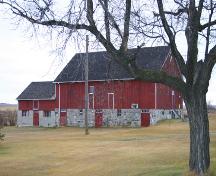 Primary elevation, from the south, of the Anderson Barn, Forrest area, 2005; Historic Resources Branch, Manitoba Culture, Heritage, Tourism and Sport, 2005