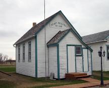 Primary elevations, from the southeast, of Mount Prospect School, Cartwright, 2006; Historic Resources Branch, Manitoba Culture, Heritage, Tourism and Sport, 2006