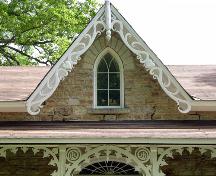 Detail of gable and verandah fretwork, including thistles in the spandrels – 2006; OHT, 2006