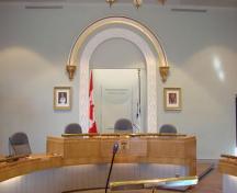 View of the archway behind the Judge's Chair (now the Mayor's Chair) – 2006; OHT, 2006