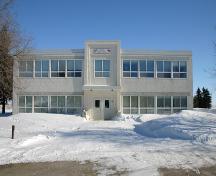 Vue de la façade principale de l'école Fannystelle, Fannystelle, 2005; Historic Resources Branch, Manitoba Culture, Heritage, Tourism and Sport, 2005