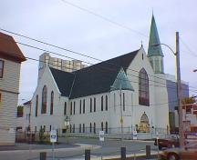 Exterior photo, main facade, George Street United Church, St. John's, Newfoundland.; Heritage Foundation of Newfoundland and Labrador, 2005