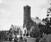 View of vine covered church and parish hall - 1920; [Photograph], ca. 1920, PA-032839, Library and Archives Canada