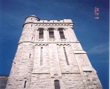 Church of the Good Thief tower detail showing turreted corner- 2002; OHT