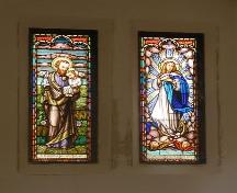 Interior view of stained glass window in former chapel, 5355 Russell Street, Halifax, NS, 2008.; Halifax Regional Municipality, Heritage Property Program.