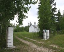 Contextual view, from the southwest, of St. Michael's Ukrainian Catholic Church, North Foley, 2005; Historic Resources Branch, Manitoba Culture, Heritage, Tourism and Sport, 2005