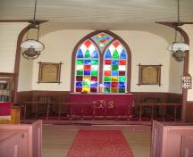 Showing interior with stained glass window; Province of PEI, 2007