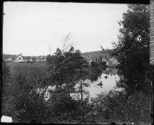 Showing Hunter River with church on left, c. 1915; William Notman &amp; Son, McCord Museum, View 8259