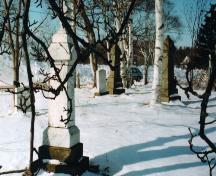 Showing overview of cemetery in winter; PEI Genealogical Society, 2007