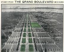 Drawing: Panoramic view of Grand Boulevard from an early advertisement.; North Vancouver Museum and Archives, #1908-2