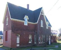 North (front) and east elevations, Pugwash Train Station, Pugwash, NS, 2009.; Heritage Division, NS Dept of Tourism, Culture and Heritage, 2009