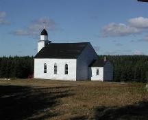 South side of Saint Margaret of Scotland Catholic Church, River Denys Mountain, Nova Scotia, 2002.; Inverness County Heritage Advisory Committe, 2002