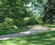 Featured is the park pathway near the main house at the Elsie Perrin Williams Estate.; Kendra Green, 2007.