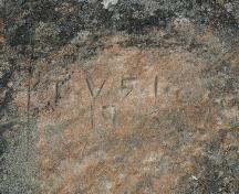 Inscription possibly says "TVFI, 19-3 or -5". Photo taken June 2008.; Deborah O'Rielly/ HFNL 2008