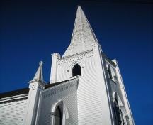 Steeple of the United Baptist Church, Mahone Bay, NS, 2009.; Heritage Division, NS. Dept. of Tourism, Culture and Heritage, 2009